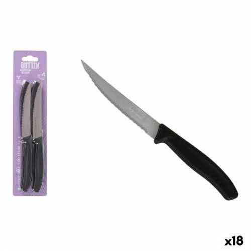 Set za Moževa za Meso Quttin Crna Srebrna Nehrđajući Čelik 11 cm 4 Dijelovi (18 kom.) Cijena