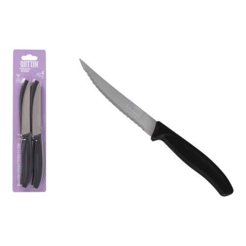 Set za Moževa za Meso Quttin Crna Srebrna Nehrđajući Čelik 11 cm 4 Dijelovi (18 kom.) Cijena