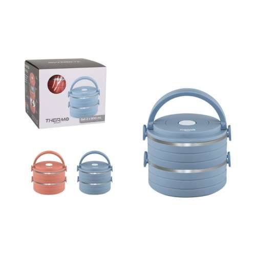 Set kutija za užinu ThermoSport Plava Crvena Čelik Plastika 600 ml 2 Dijelovi (6 kom.) Cijena