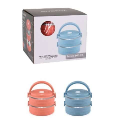 Set kutija za užinu ThermoSport Plava Crvena Čelik Plastika 600 ml 2 Dijelovi (6 kom.) Cijena