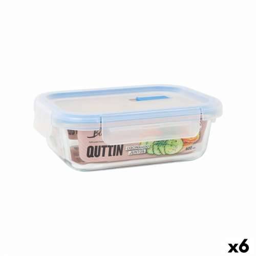 Hermetička Kutija za Ručak Quttin Boho Providan Pravokutno 600 ml (6 kom.) Cijena