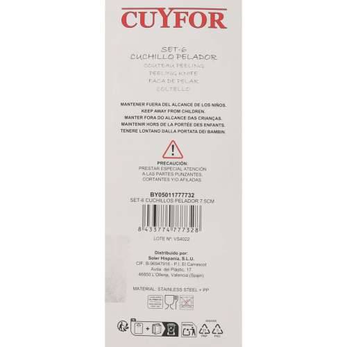 Set Noževa za Guljenje Cuyfor Crna Srebrna Nehrđajući Čelik 7,5 cm 6 Dijelovi (24 kom.) Cijena
