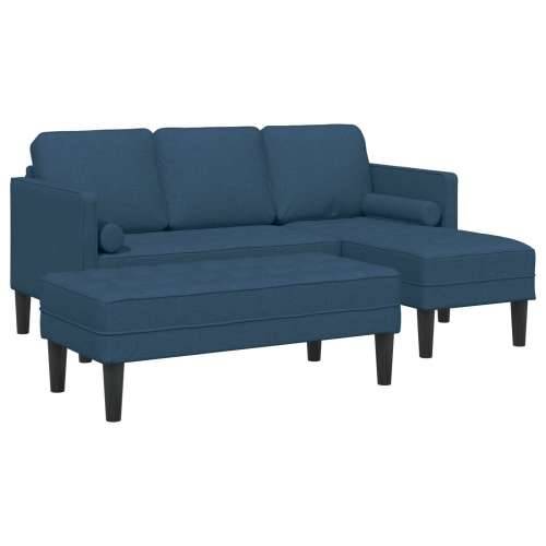 set od 2 sofe s jastucima Plava tkanina Cijena