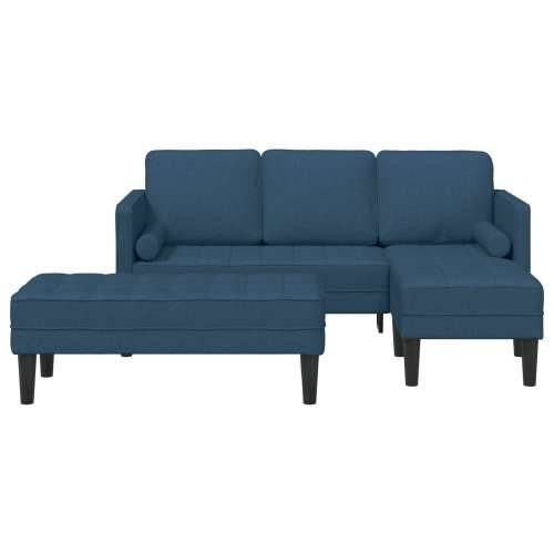 set od 2 sofe s jastucima Plava tkanina Cijena