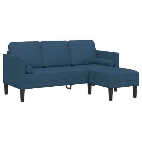 set od 2 sofe s jastucima Plava tkanina Cijena
