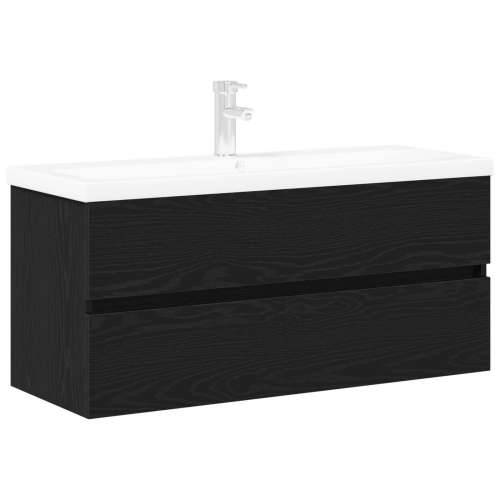 kabinet za Lavabo - Umivaonik s ugrađenim umivaonikom Crni hrast Konstruirano drvo, kabinet za umivaonik Crni hrast 90x38,5x45 c Cijena