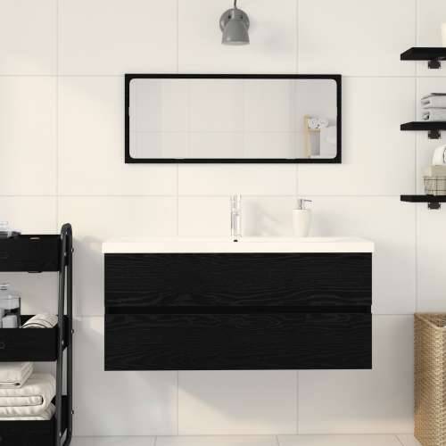 kabinet za Lavabo - Umivaonik s ugrađenim umivaonikom Crni hrast Konstruirano drvo, kabinet za umivaonik Crni hrast 90x38,5x45 c Cijena