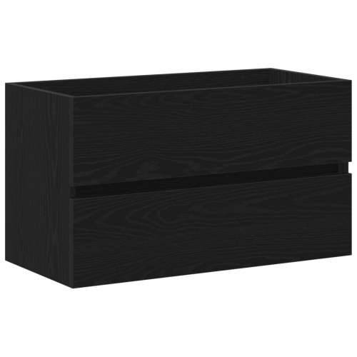 ormarić za sudoper s ugrađenim Lavabo - Umivaonikom Crni hrast konstruirano drvo, ormarić za sudoper Crni hrast 80x38.5x45 cm ko Cijena