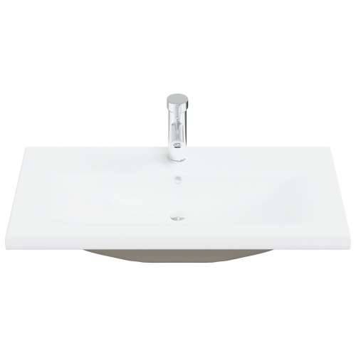ormarić za sudoper s ugrađenim Lavabo - Umivaonikom Crni hrast konstruirano drvo, ormarić za sudoper Crni hrast 80x38.5x45 cm ko Cijena