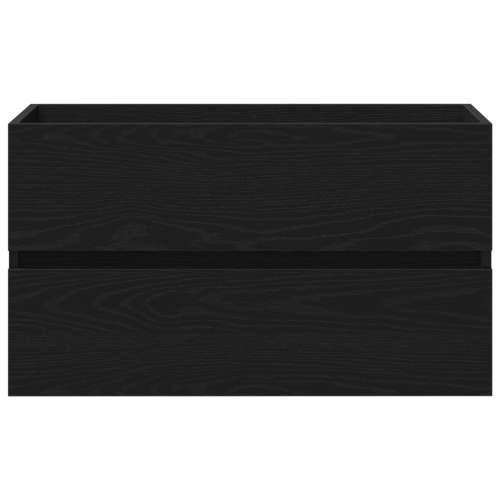 ormarić za sudoper s ugrađenim Lavabo - Umivaonikom Crni hrast konstruirano drvo, ormarić za sudoper Crni hrast 80x38.5x45 cm ko Cijena