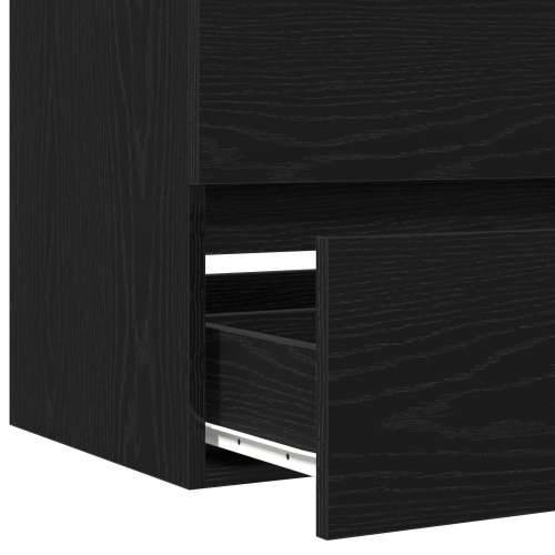 ormarić za sudoper s ugrađenim Lavabo - Umivaonikom Crni hrast konstruirano drvo, ormarić za sudoper Crni hrast 80x38.5x45 cm ko Cijena