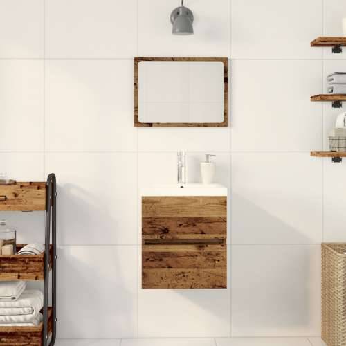 kabinet sudopera s ugrađenim Lavabo - Umivaonikom crni hrast inženjersko drvo, kabinet sudopera stari drvo 41x38,5x45 cm inženje Cijena