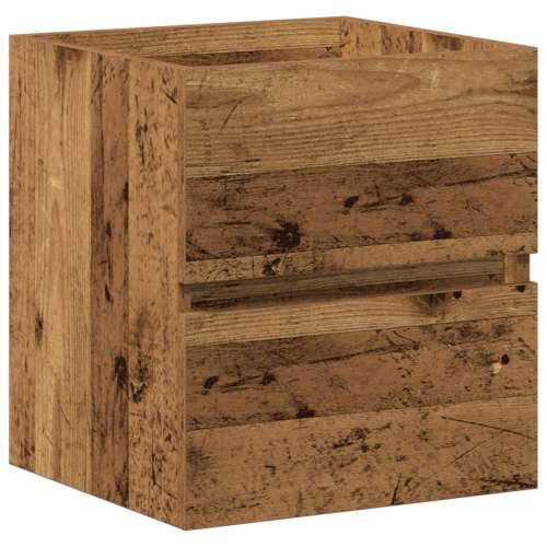 kabinet sudopera s ugrađenim Lavabo - Umivaonikom crni hrast inženjersko drvo, kabinet sudopera stari drvo 41x38,5x45 cm inženje Cijena