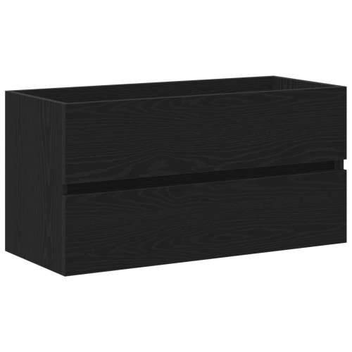 ormar za Lavabo - Umivaonik s ugrađenim umivaonikom Crna hrastovina Konstruirano drvo, ormar za umivaonik Crna hrastovina 90x38, Cijena