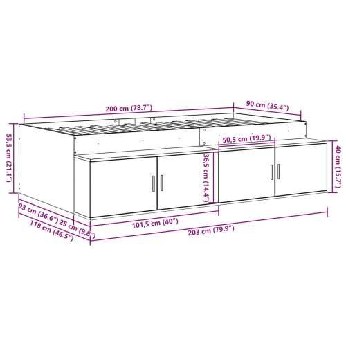 okvir za krevet s pohranom Sonoma hrast 90x200 cm Cijena