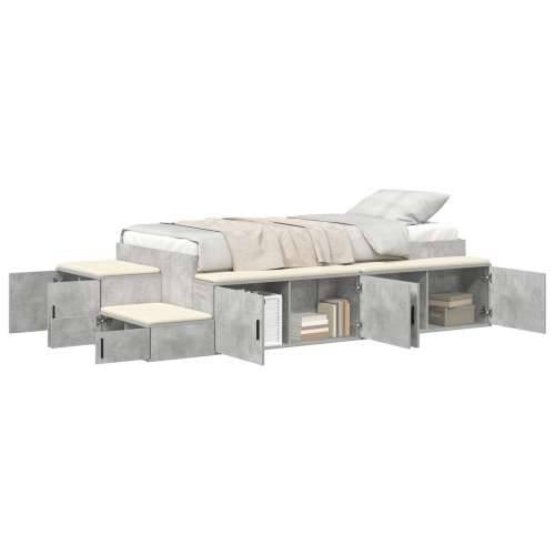 Krevet s ladicama sivi beton 100x200 cm Cijena