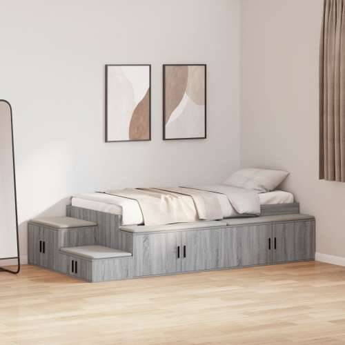 Krevet s spremištem Siva Sonoma 90x190 cm Cijena