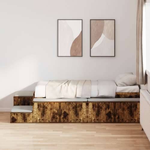 Kutna Krevetna Okvira Dimljeni Hrast 75x190 cm Cijena