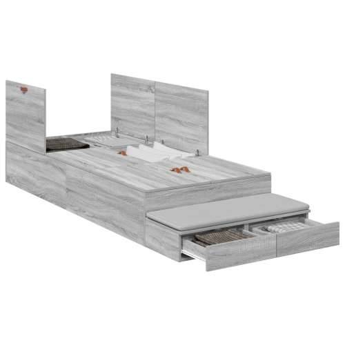 krevet s prostorom za pohranu siva sonoma 80x200 cm Cijena