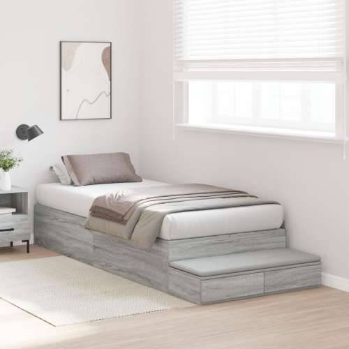 krevet s prostorom za pohranu siva sonoma 80x200 cm Cijena