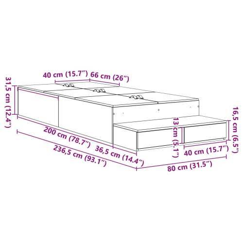 okvir za krevet Staro drvo 80x200 cm Cijena