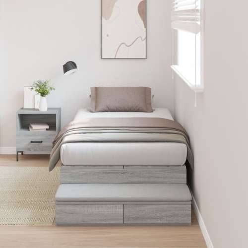Okvir kreveta za pohranu Siva Sonoma 90x200 cm Cijena