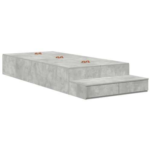 Okvir kreveta za pohranu Betonsko siva 100x200 cm Cijena