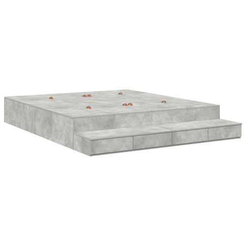 Krevet s prostorom za odlaganje Betonski sivi 200x200 cm Cijena