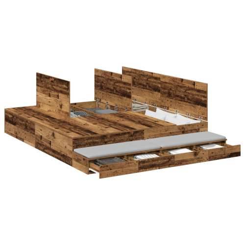 krevet s prostorom za pohranu od starog drva 200x200 cm Cijena