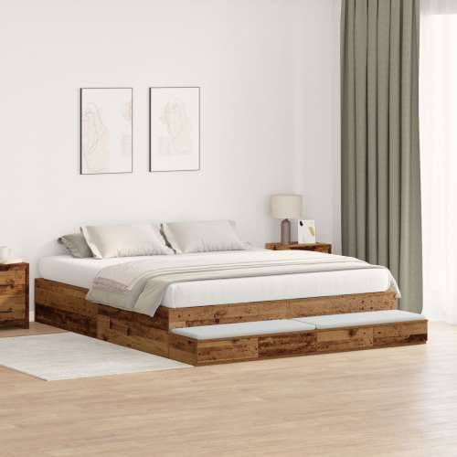krevet s prostorom za pohranu od starog drva 200x200 cm Cijena