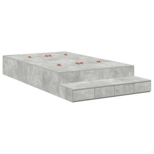 Krevet s prostorom za pohranu Sivi beton 120x200 cm Cijena