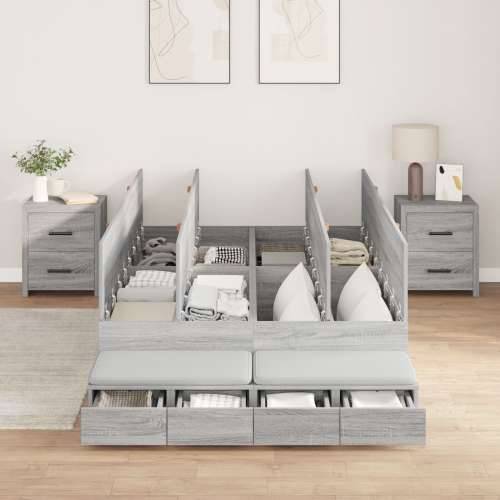 krevet s prostorom za pohranu Sivi Sonoma 120x200 cm Cijena