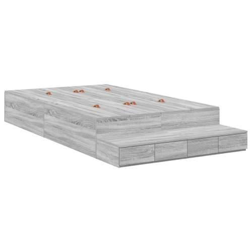 krevet s prostorom za pohranu Sivi Sonoma 120x200 cm Cijena