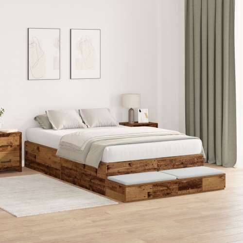 krevet s prostorom za pohranu Staro drvo 120x200 cm Cijena