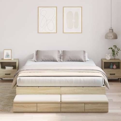 krevet s prostorom za pohranu sivi hrast 140x200 cm Cijena