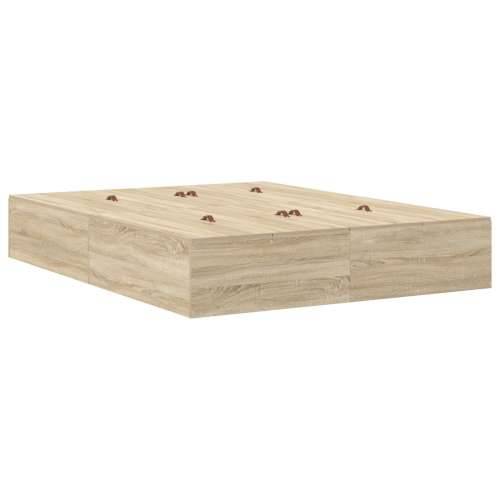 krevet s prostorom za pohranu sivi hrast 140x200 cm Cijena
