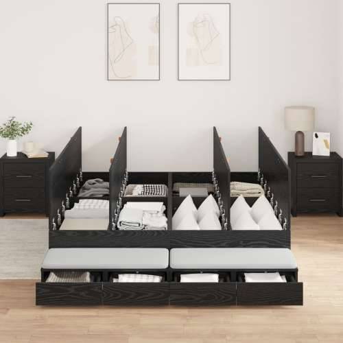 Okvir kreveta za pohranu Crni hrast 150x200 cm Cijena