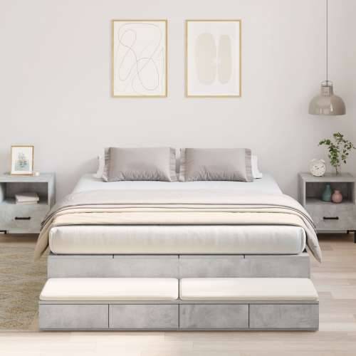 Krevet s prostorom za pohranu betonska siva 150x200 cm Cijena