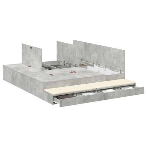Krevet s prostorom za pohranu Beton Siva 180x200 cm Cijena