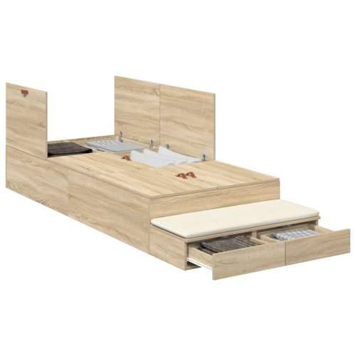 Krevet Frame za Pohranu Sonoma Oak 90x190 cm Cijena