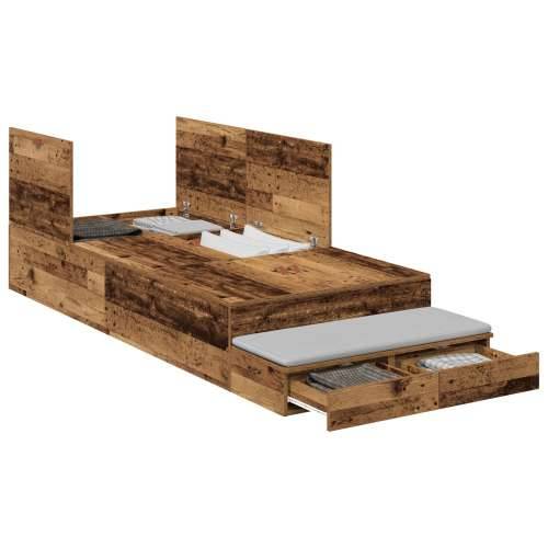 Krevet s prostorom za pohranu Stari drvo 90x190 cm Cijena