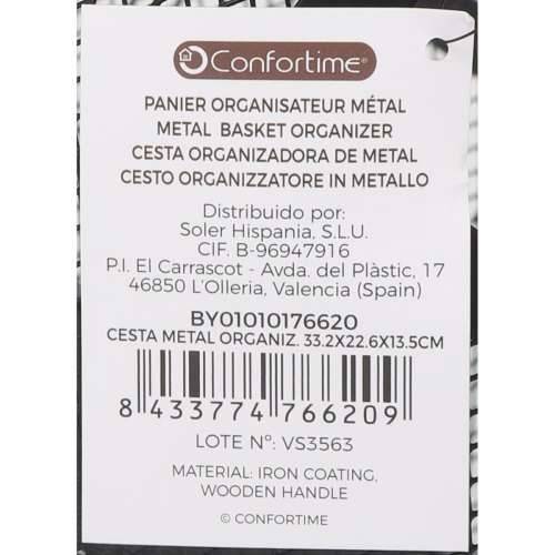 Višenamjenska Košara Confortime Metal 33,2 x 22,6 x 13,5 cm (10 kom.) Cijena