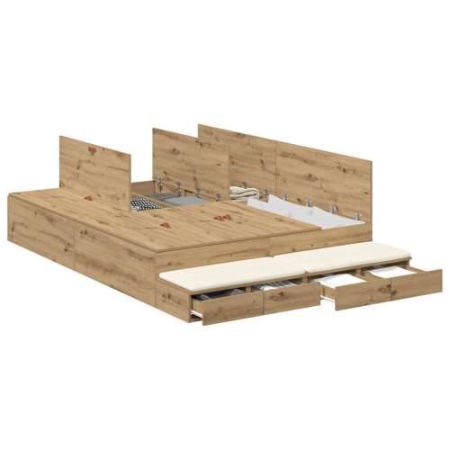 Krevetna rama za pohranu Artisan Oak 140x190 cm Cijena