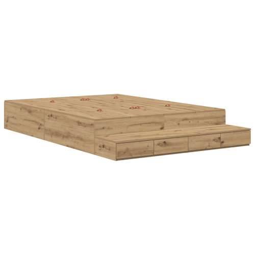 Krevetna rama za pohranu Artisan Oak 140x190 cm Cijena