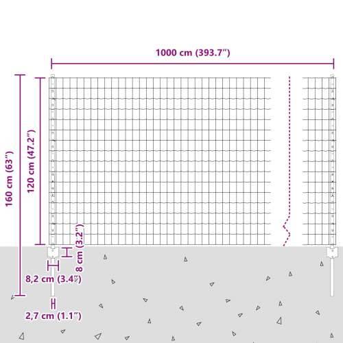 Euro Ograda s 5 U Stuba Zelena 1,2x10 m Čelik Cijena