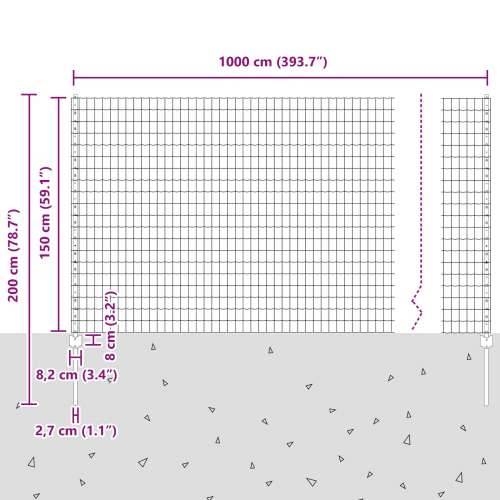 Euro ograda s 5 U stubova Zelena 1.5x10 m Čelik Cijena