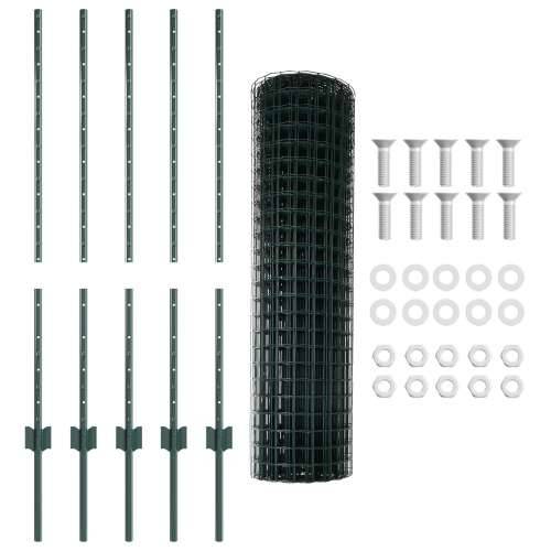 Set ograde za vrt Set od 2 Zeleni Čelik obložen PVC-om 10 x 1 m Cijena