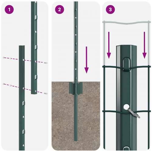 Set ograde za vrt Set od 2 Zeleni Čelik obložen PVC-om 10 x 1 m Cijena