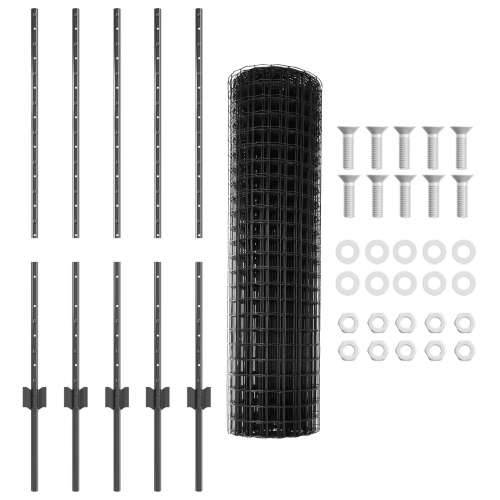 Set ograde za vrt Set od 2 Sivo Čelik obložen prahom 10 x 1 m Cijena