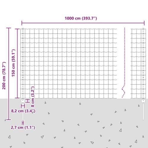 Euro ograda s 10 postova siva 1.5x10 m čelik Cijena